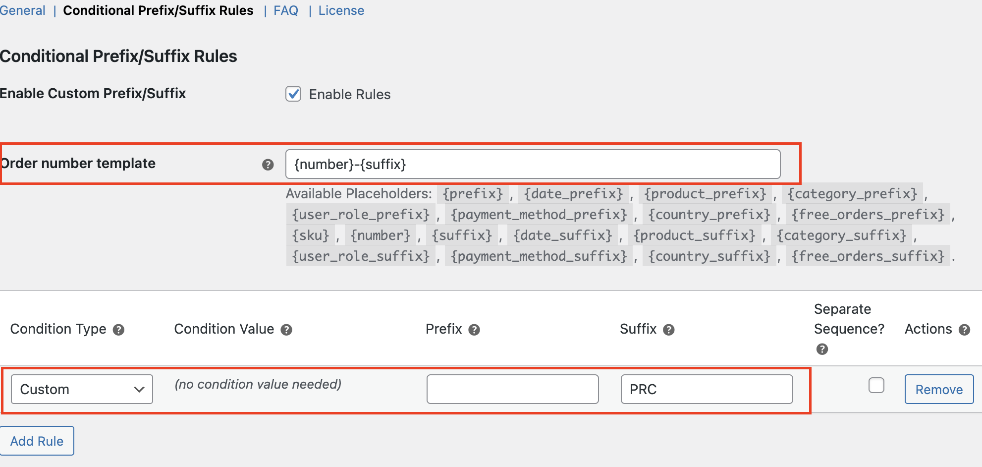 Custom Order Numbers Options - Tyche Softwares Documentation