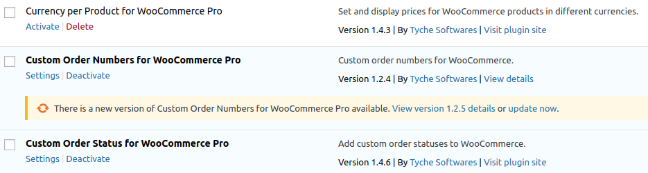 Custom Order Numbers for WooCommerce Updates - Tyche Softwares Documentation