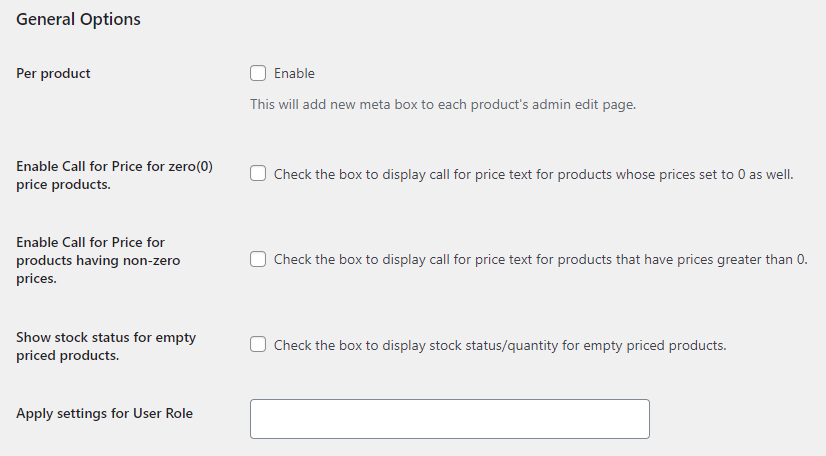 General Settings With Call for Price for WooCommerce - Tyche Softwares Documentation