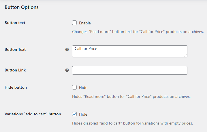 General Settings With Call for Price for WooCommerce - Tyche Softwares Documentation