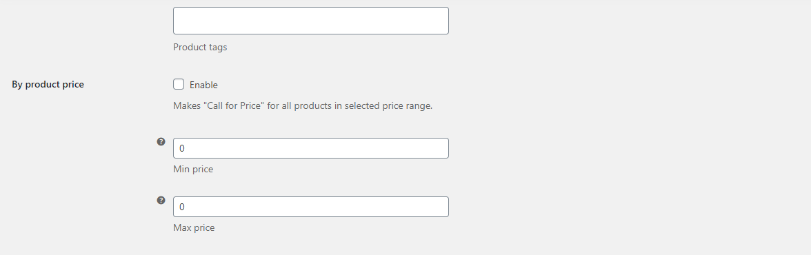 General Settings With Call for Price for WooCommerce - Tyche Softwares Documentation