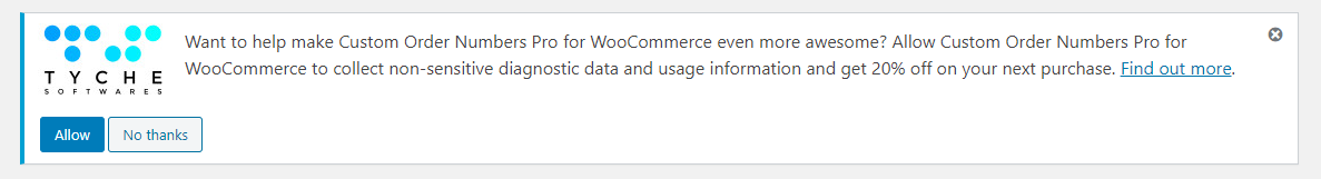 Custom Order Numbers Options - Tyche Softwares Documentation