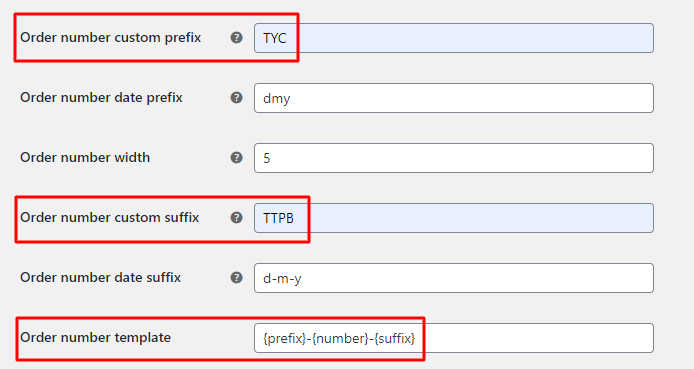 Custom Order Numbers Options - Tyche Softwares Documentation