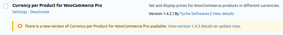 Currency per Product for WooCommerce Updates - Tyche Softwares Documentation