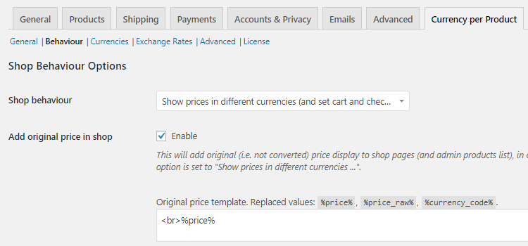 Behaviour Settings - Tyche Softwares Documentation