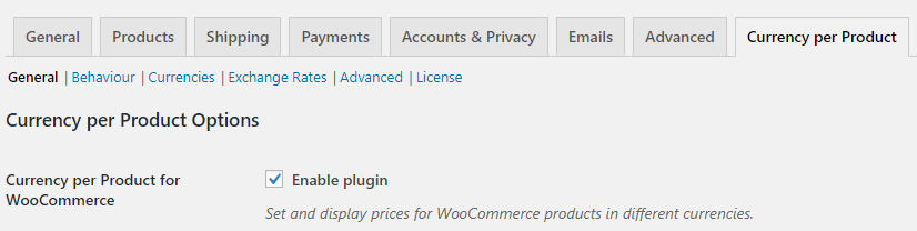 General Settings Currency per Product for WooCommerce 2 General Settings Currency per Product for WooCommerce - Tyche Softwares Documentation