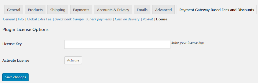 Activating The License Key Of Payment Gateway Based Fees - Tyche Softwares Documentation