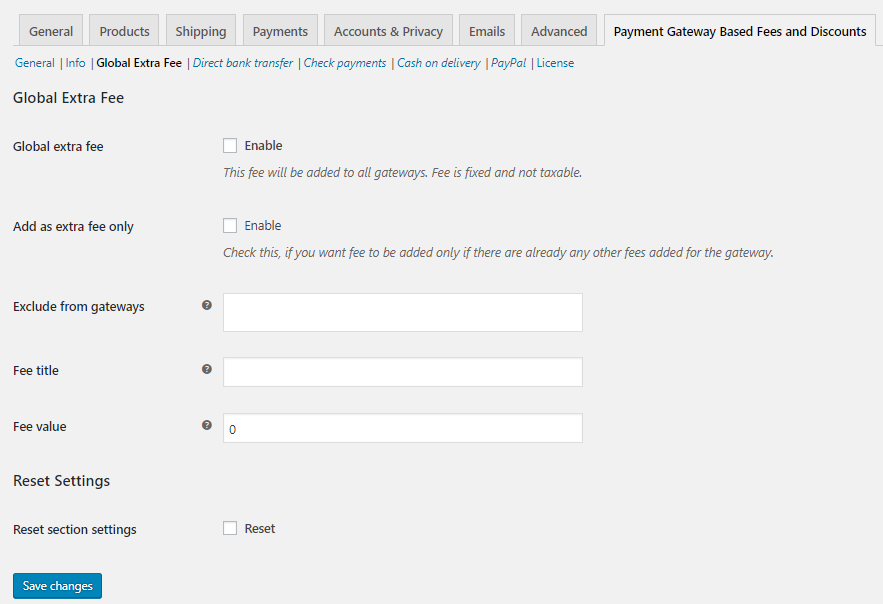 Global Extra Fee Settings - Tyche Softwares Documentation