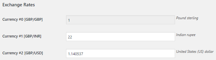 Exchange Rates Settings - Tyche Softwares Documentation