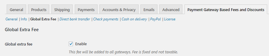Global Extra Fee Settings - Tyche Softwares Documentation