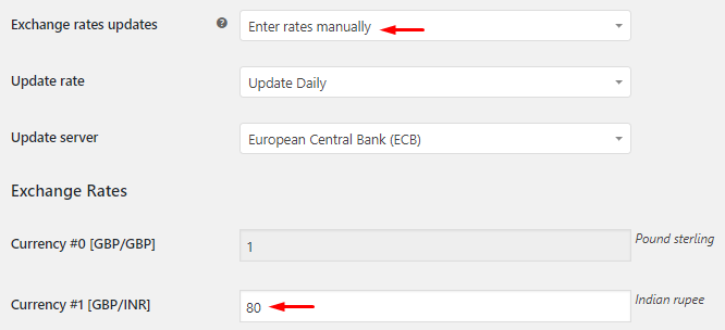 Exchange Rates Settings - Tyche Softwares Documentation