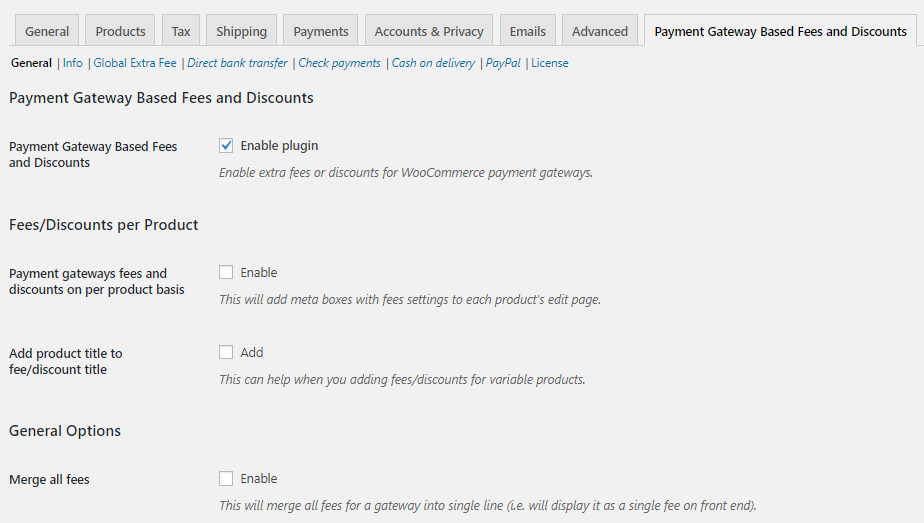 Payment Gateway Based Fees and Discounts for WooCommerce General Settings - Tyche Softwares Documentation