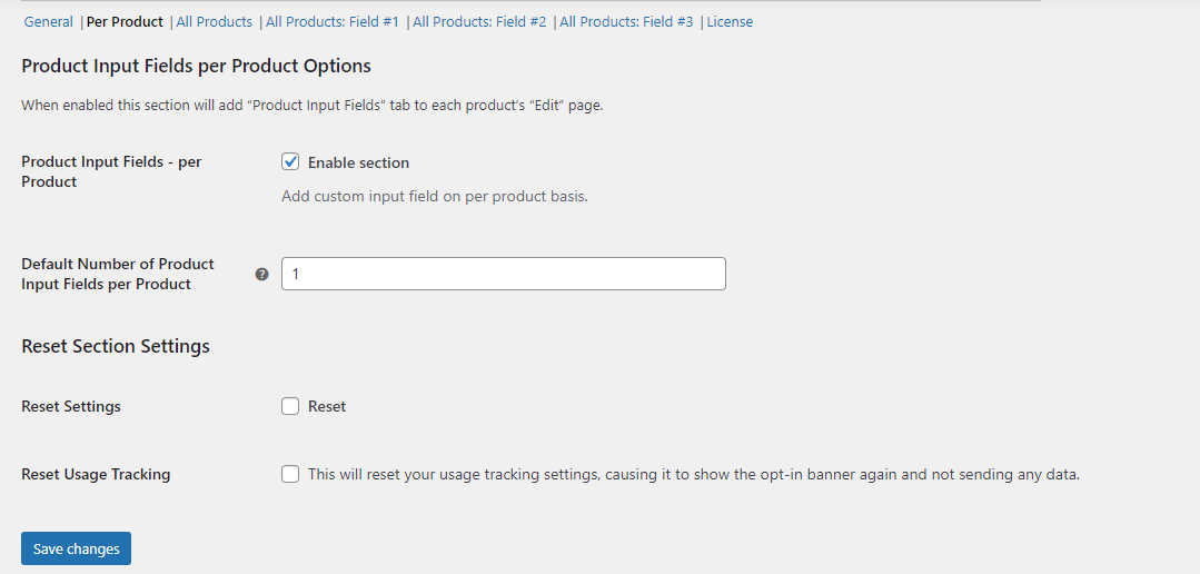 Per Product Settings 1 Per Product Settings - Tyche Softwares Documentation