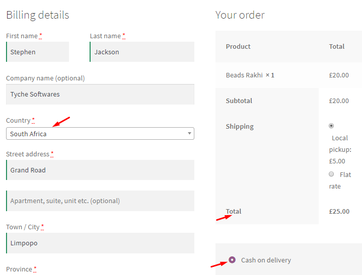 Payment Gateway Settings - Cash on delivery 54 Payment Gateway Settings - Cash on delivery - Tyche Softwares Documentation