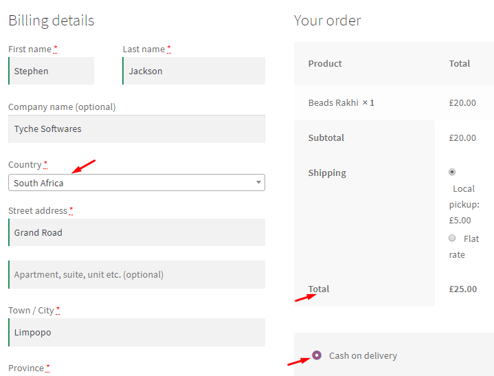 Payment Gateway Settings - Cash on delivery - Tyche Softwares Documentation