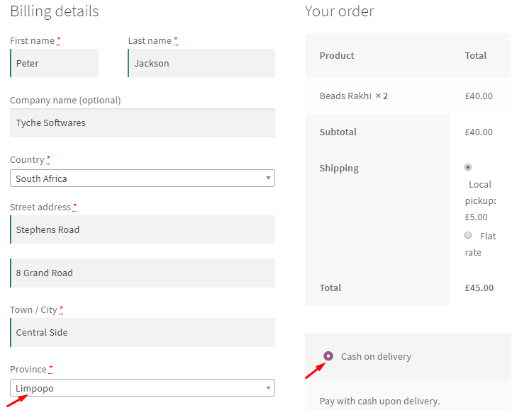 Payment Gateway Settings - Cash on delivery - Tyche Softwares Documentation