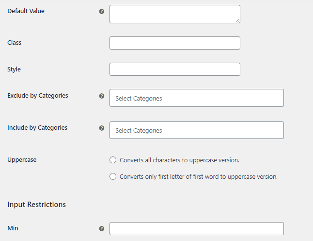 Product Input Fields Settings (All Products: #Field 1) 2 Product Input Fields Settings (All Products: #Field 1) - Tyche Softwares Documentation