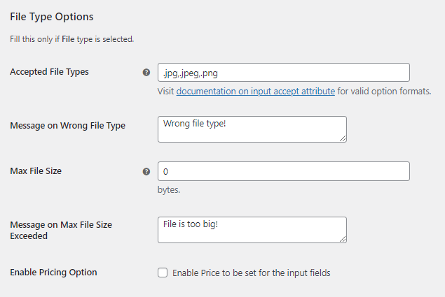 Product Input Fields Settings (All Products: #Field 1) - Tyche Softwares Documentation