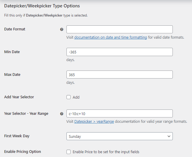 Product Input Fields Settings (All Products: #Field 1) - Tyche Softwares Documentation