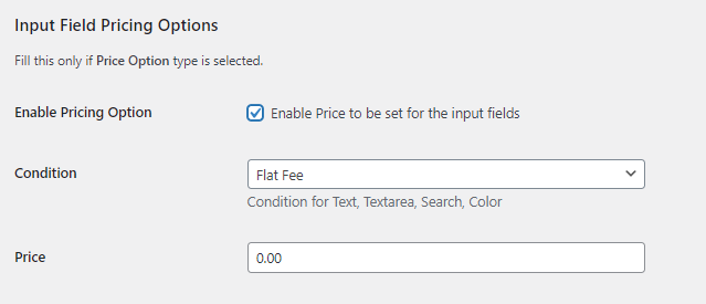 Product Input Fields Settings (All Products: #Field 1) - Tyche Softwares Documentation