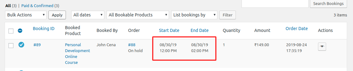 Timezone conversion - Booking on View Booking page