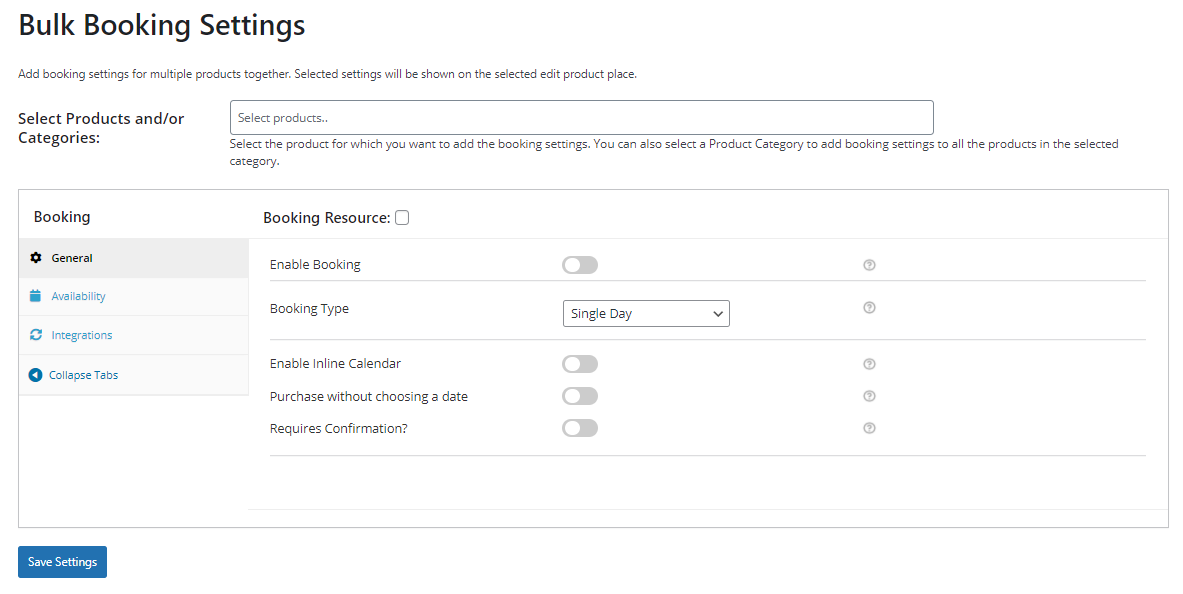 Bulk Booking Settings 1 Bulk Booking Settings - Tyche Softwares Documentation