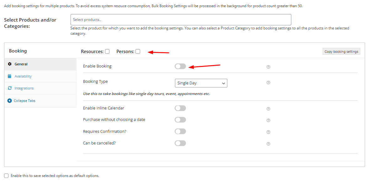 Bulk Booking Settings - Tyche Softwares Documentation