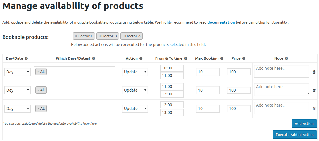 Updating Max booking and price of time slots - Manage Availability