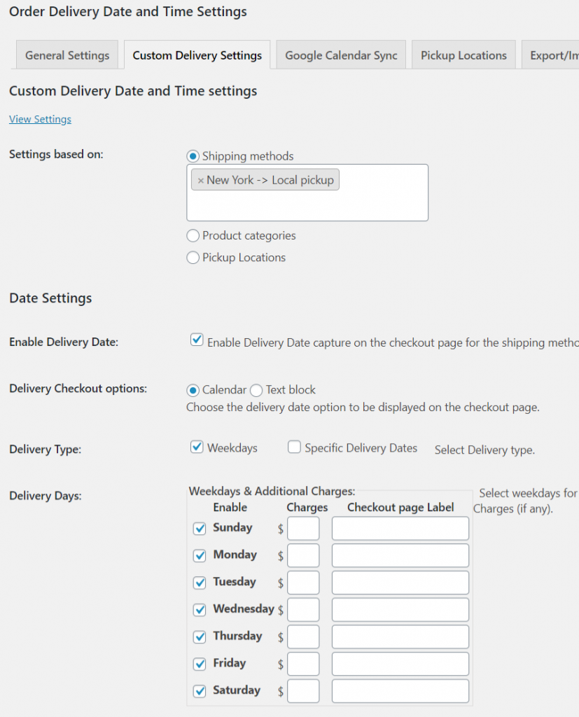 Allow customers to choose between Delivery or Pickup on checkout with custom delivery settings - Tyche Softwares Documentation