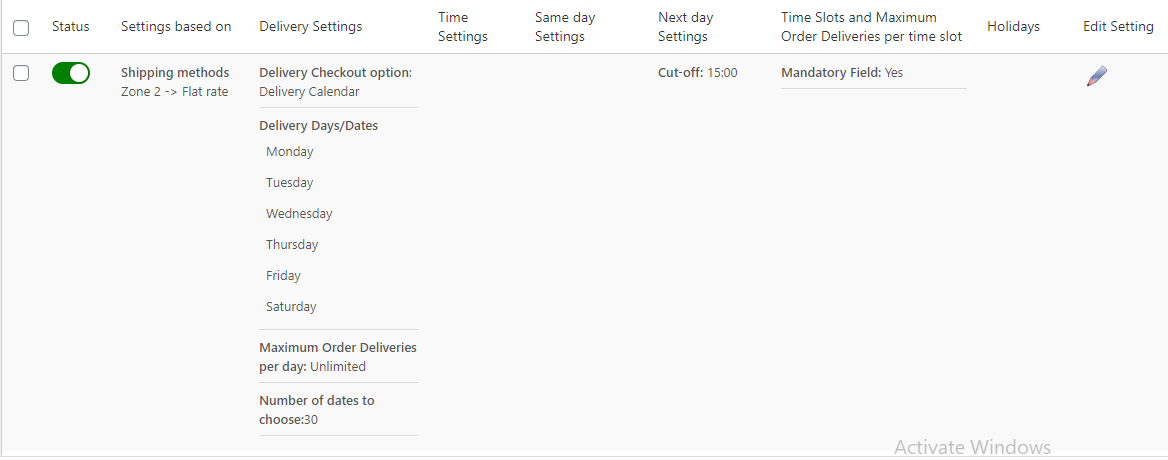 Global maximum orders per day for custom delivery settings - Tyche Softwares Documentation