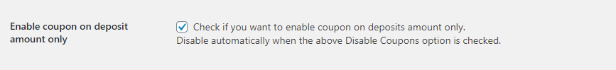 Enable coupons on the deposit amount - Tyche Softwares Documentation