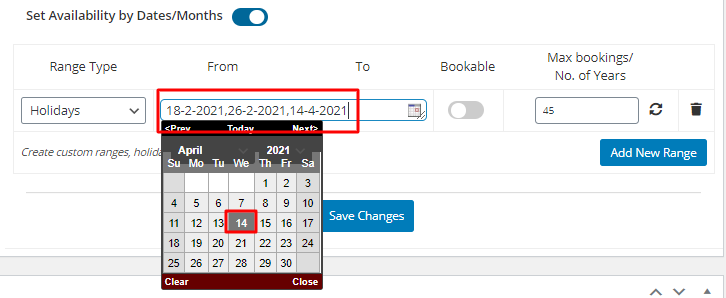 Setup Multiple Dates Booking - Tyche Softwares Documentation