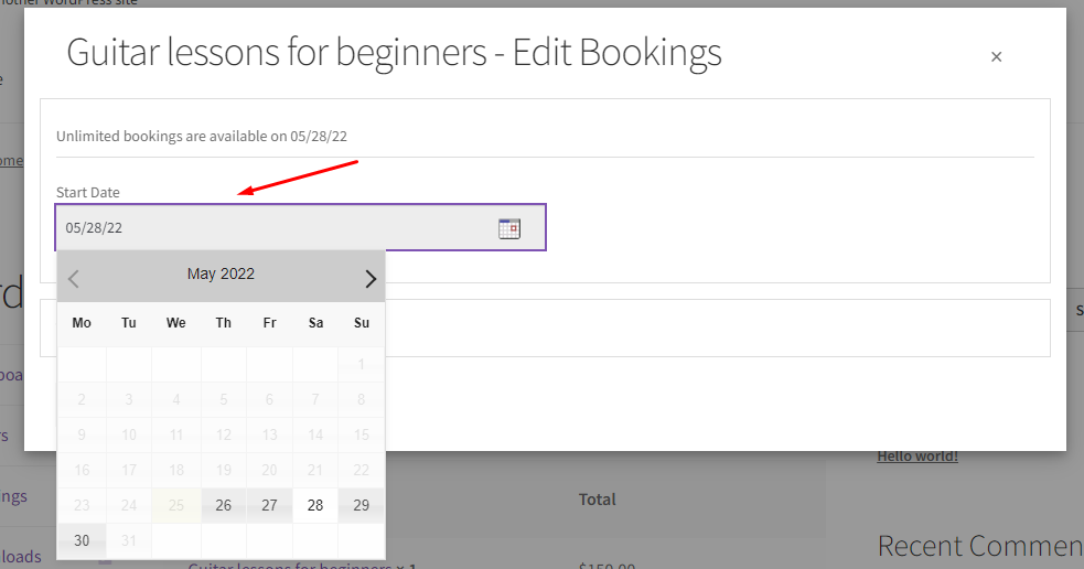 Setup Multiple Dates Booking - Tyche Softwares Documentation