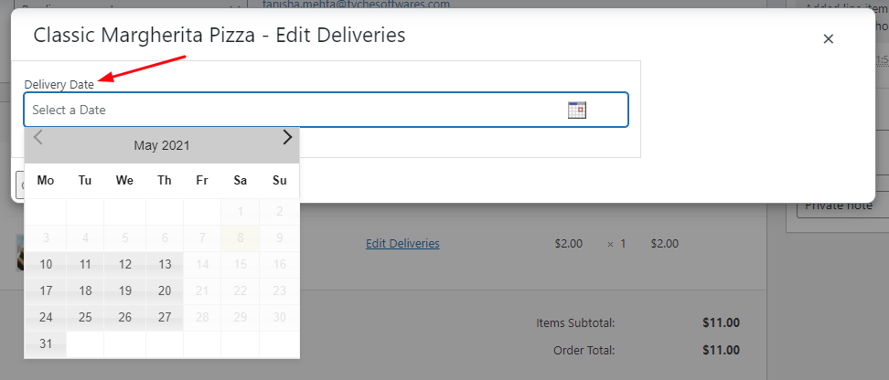 Adding Delivery details in the manually created WooCommerce Orders - Tyche Softwares Documentation