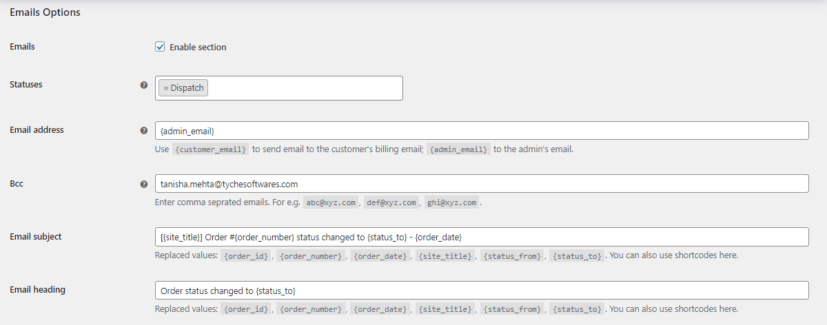 Sending Email Notifications - Tyche Softwares Documentation