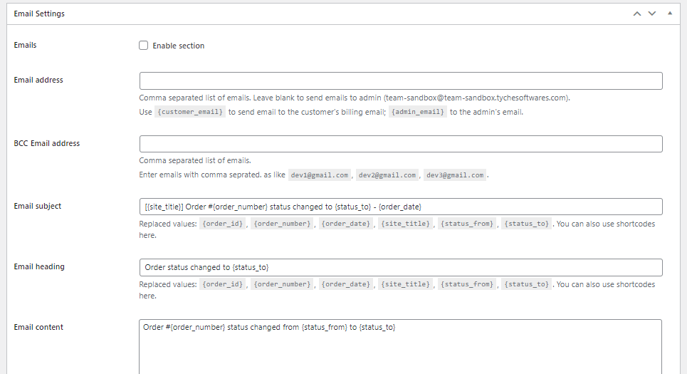 Sending Email Notifications 10 Sending Email Notifications - Tyche Softwares Documentation