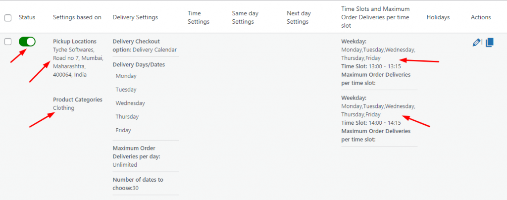 Custom Delivery Settings by Pickup Locations & Product Category - Tyche Softwares Documentation