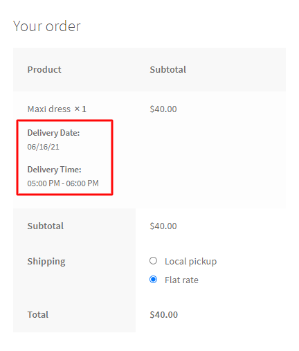 Show Delivery Date and Time on Shop/Archives page - Tyche Softwares Documentation