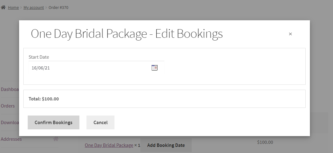 Allow adding Booking dates later - Tyche Softwares Documentation