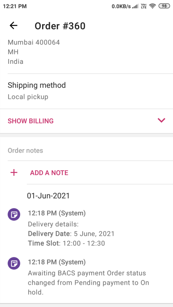 Display delivery date and time information in the WooCommerce mobile app - Tyche Softwares Documentation