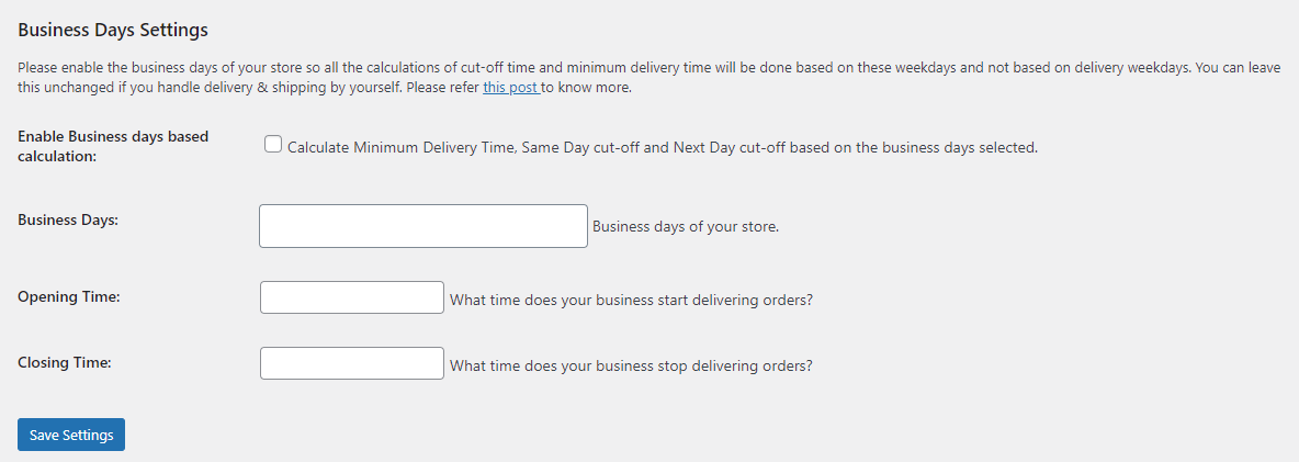 Enabling Business Hours - Tyche Softwares Documentation