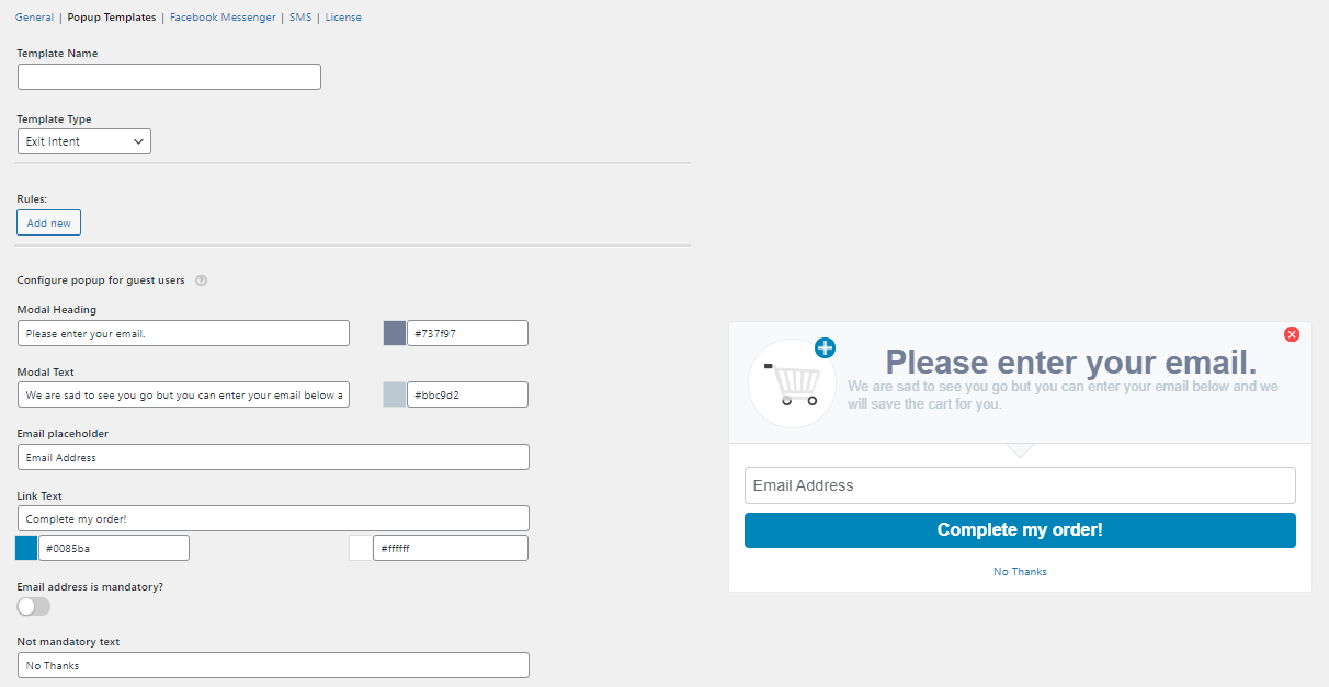 Exit Intent Popups - Tyche Softwares Documentation