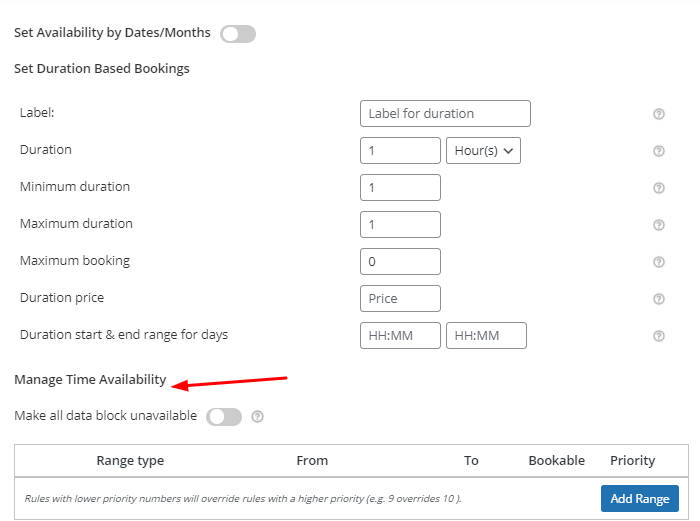 Manage Time Availability - Tyche Softwares Documentation