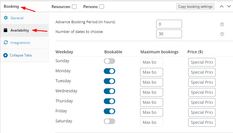 Manage Time Availability - Tyche Softwares Documentation