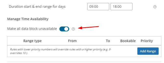 Manage Time Availability - Tyche Softwares Documentation