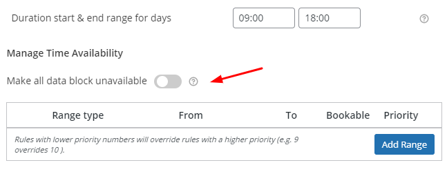 Manage Time Availability - Tyche Softwares Documentation