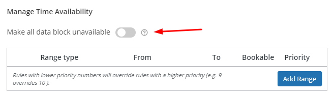 Manage Time Availability - Tyche Softwares Documentation