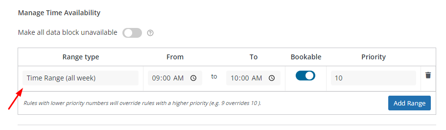 Manage Time Availability - Tyche Softwares Documentation