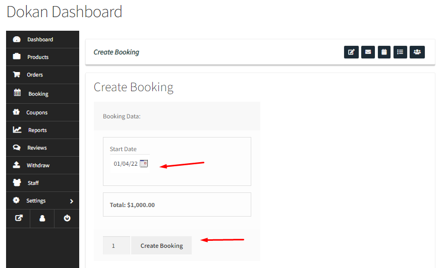 Creating a manual booking for Dokan Vendors - Tyche Softwares Documentation