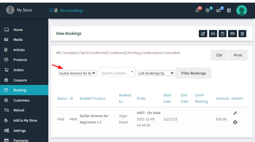 How WCFM Vendors can view booking details - Tyche Softwares Documentation